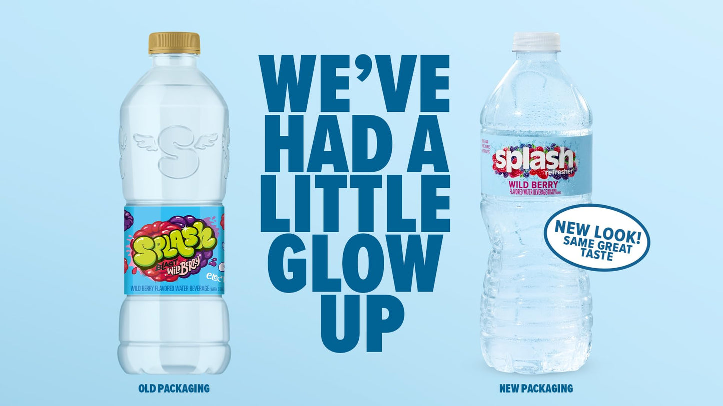 Splash Refresher Mandarin Orange Flavored Water, 16.9 Fl Oz, Plastic Bottle, Pack Of 6