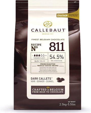 Callebaut No 811 Finest Belgian Dark Chocolate Callets Couverture 54.5% - 2.5Kg
