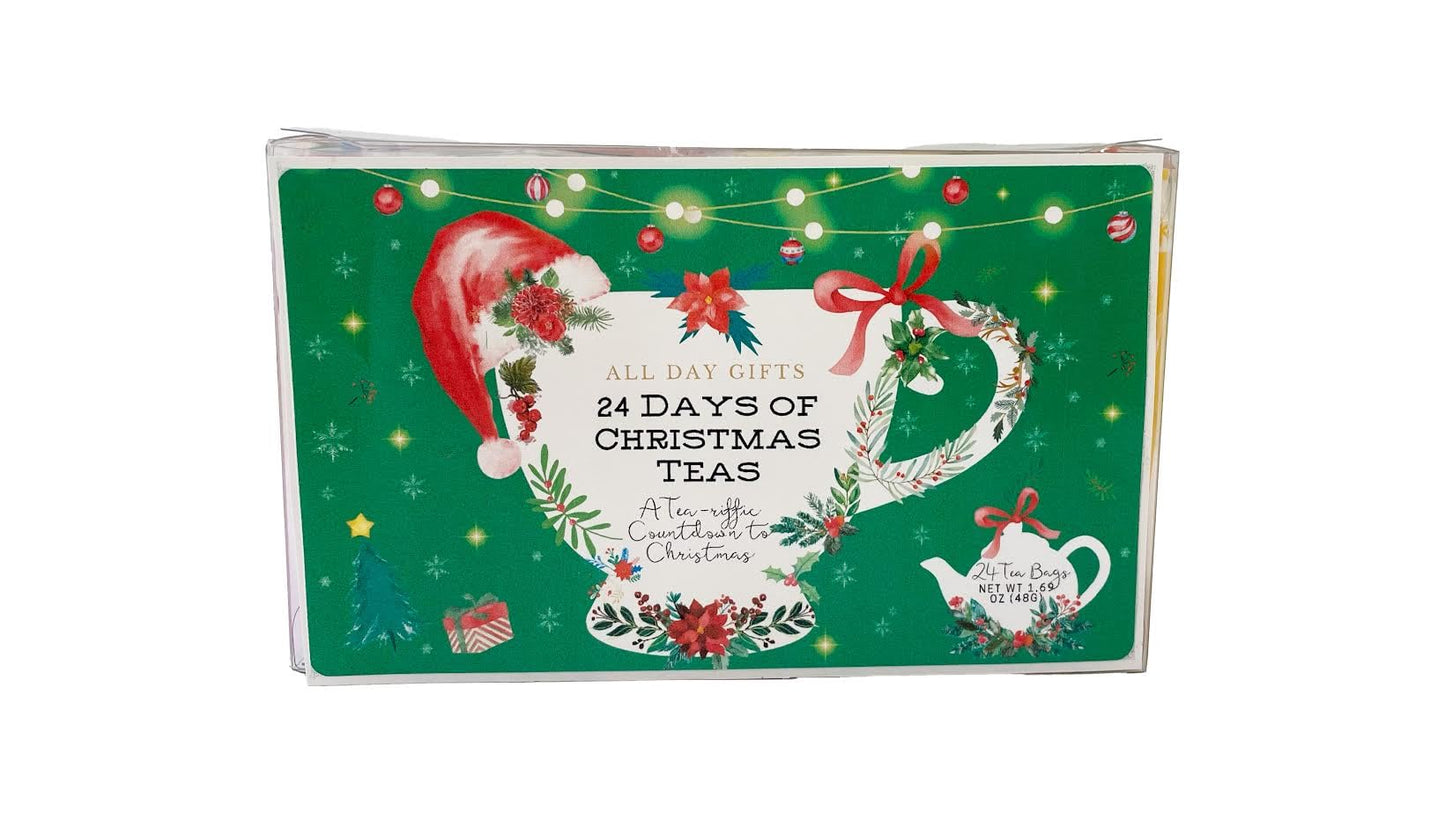 24 Days Of Christmas Advent Calendar Holiday Collection - 24 Individual Bags Of Tea Gift Set