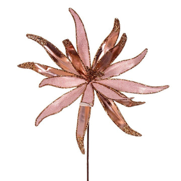Vickerman 24'' Rose Gold Metallic and Frosted Glitter Papyrus 2 per bag.