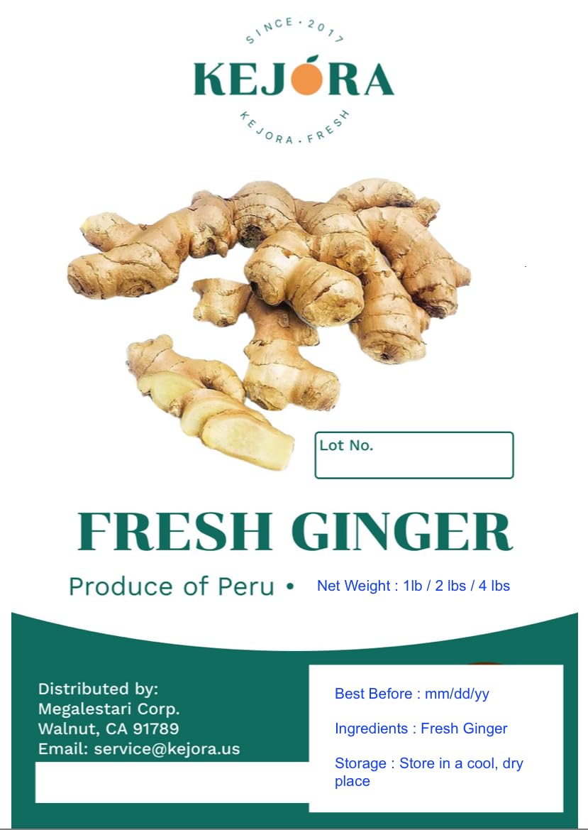 1 Lb Kejora Fresh Ginger and Turmeric Root Combo - Fresh Hand Picked (1, Pound) Not for Planting