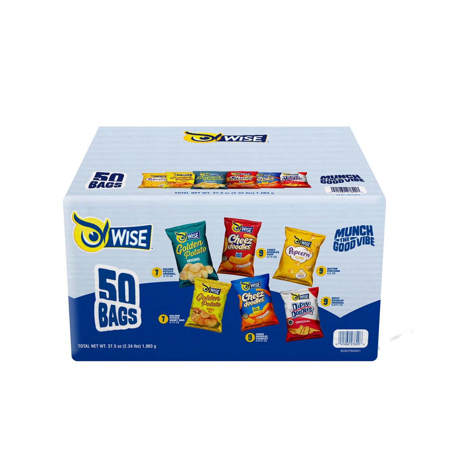 Wise Snacks Variety Pack Chips - Assorted Flavors - 50 Count - 40.3 Ounce Individual Bags - Perfect for On-the-Go Snacking