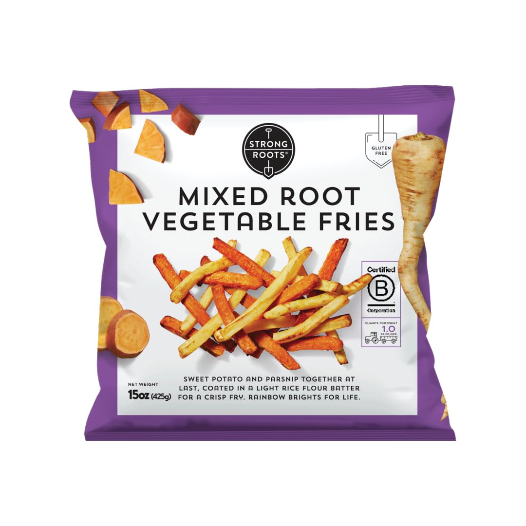 Strong Roots Mixed Vegetable Fries, 15 oz, Vegan & Gluten Free, No Artificial Additives, Low in Sugar & Salt, No Trans Fat