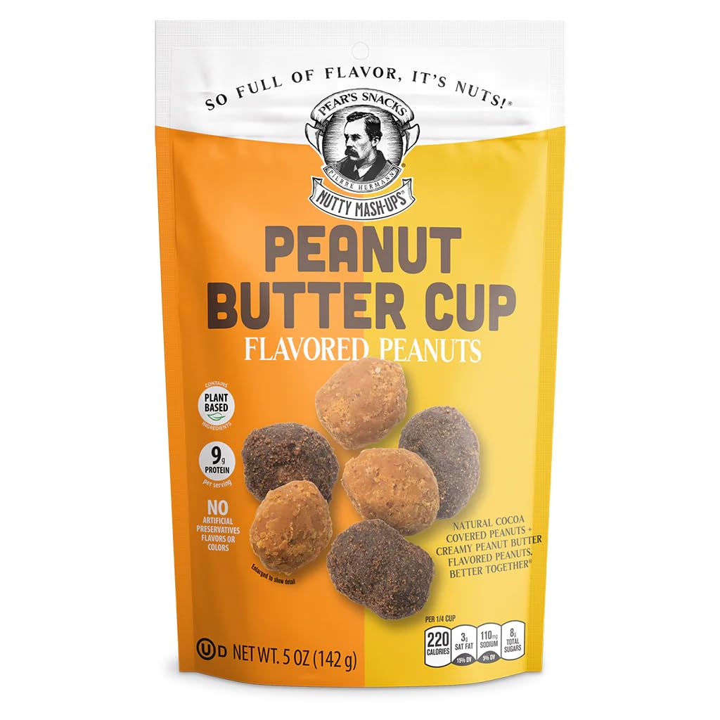 Peanut Butter Cup Flavored Peanuts | Pack Of 6 | 5 Oz. | Natural Cocoa Covered | Perfect Medley Of Sweet & Salty