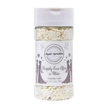 Mystic Sprinkles Wedding/Bridal Sprinkles Mixes (Happily Ever After In White Sprinkle Mix 3.8Oz)
