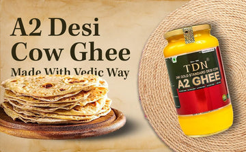 Tdn Farm Fresh A2 Ghee - 1L Glass Bottle, Nddb A2 Lab Certified, A2 Cow Desi Ghee, A2 Ghee Bilona Method, A2 Organic Cow Ghee, Grassfed, Cultured Enhanced Ghee, Curd Churned A2 Ghee