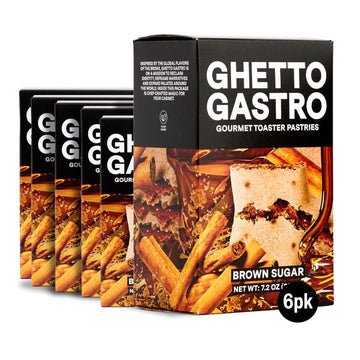 Ghetto Gastro Brown Sugar Toaster Pastries (6-Pack, 24-Bars) - Plant-Based, Vegan & Non-GMO Ingredients, Kosher Certified - Perf