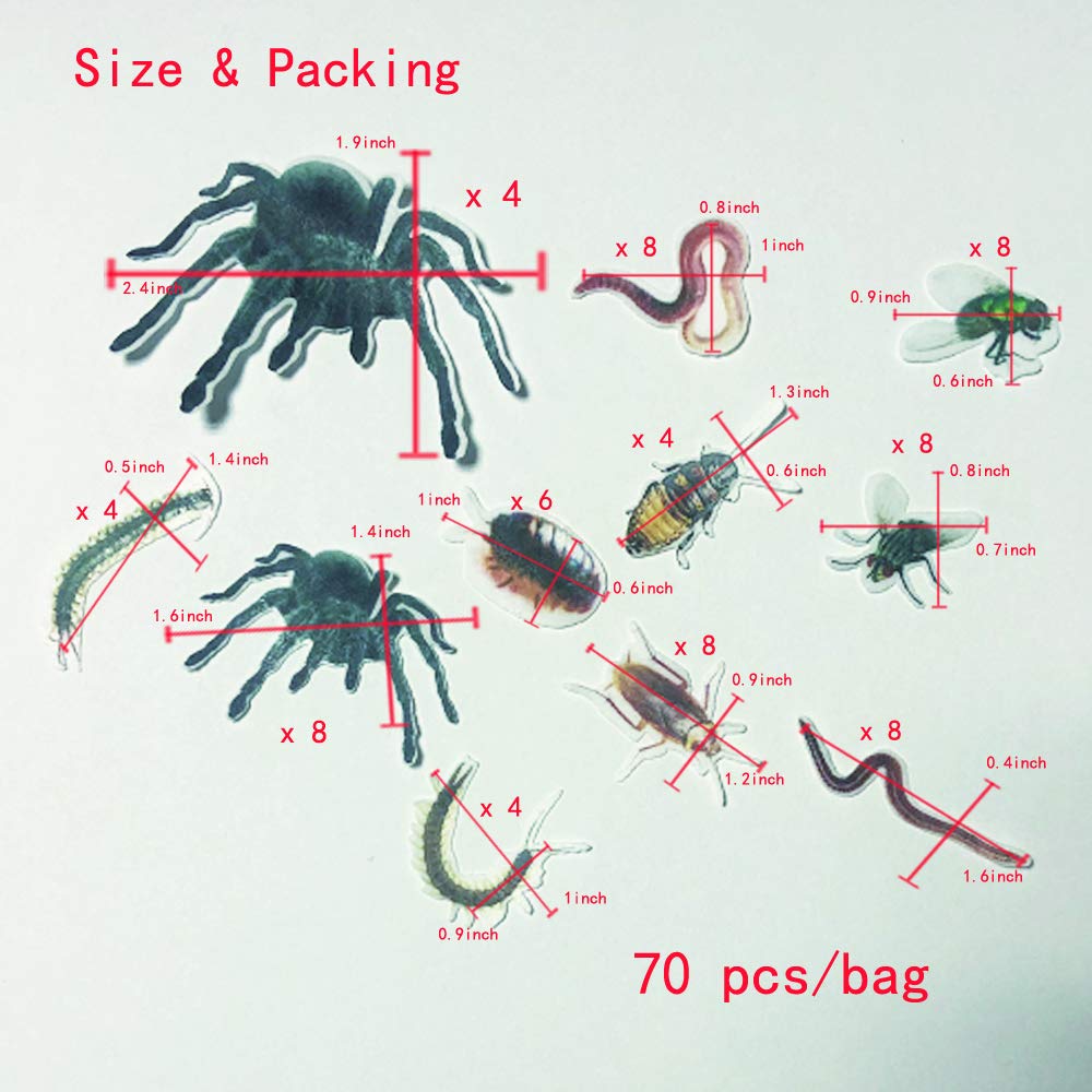 70X Edible Wafer Spider, Bug Cupcake Topper, Pre-Cut Funny Party Cake Decoration