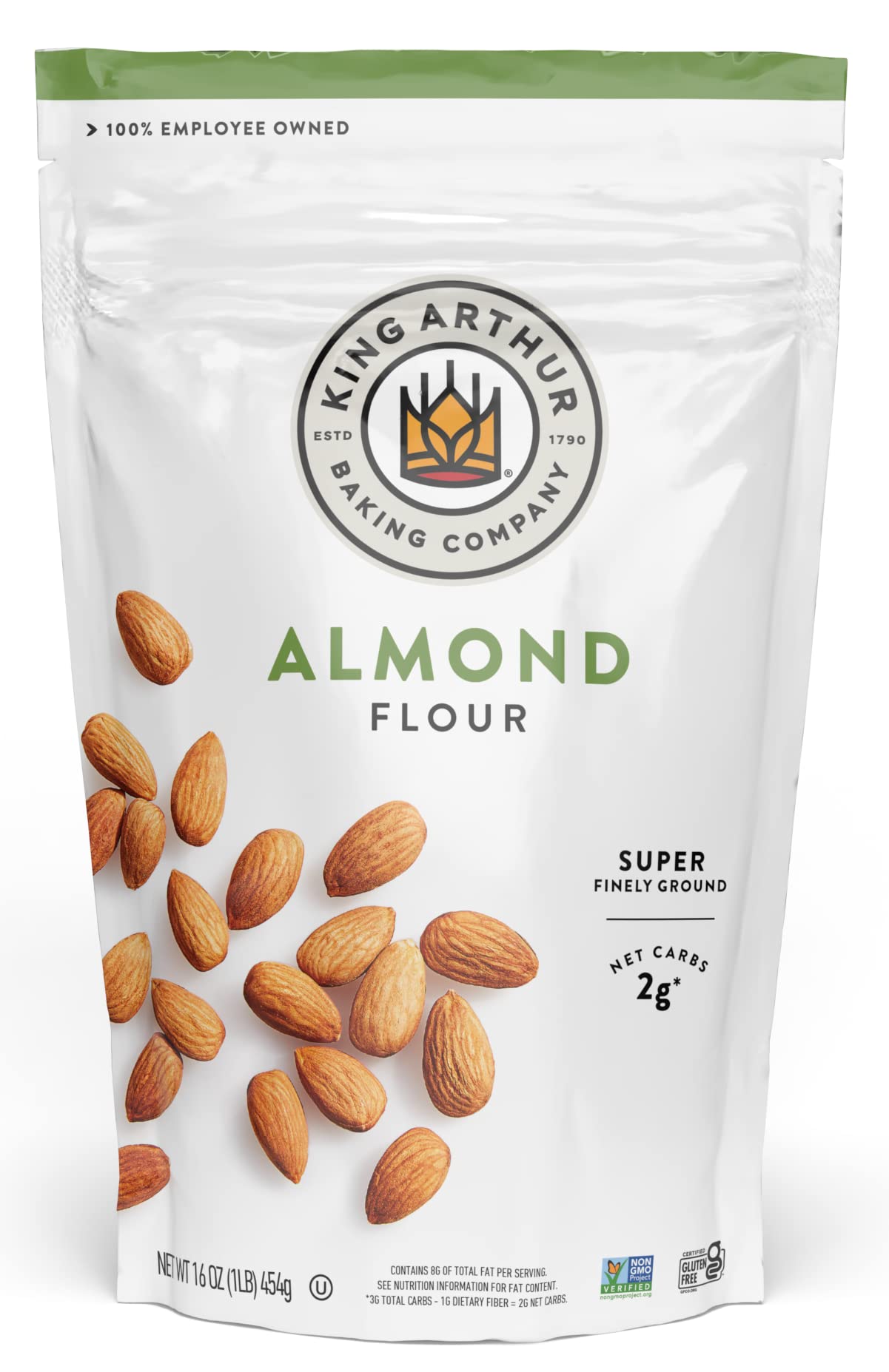 King Arthur, Almond Flour, Certified Gluten-Free, Non-GMO Project Verified, Certified Kosher, Finely Ground, 16 Ounces (Pack of