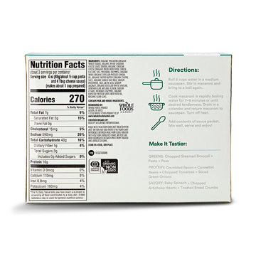 365 By Whole Foods Market, Organic White Cheddar Shells And Cheese Deluxe, 12 Ounce