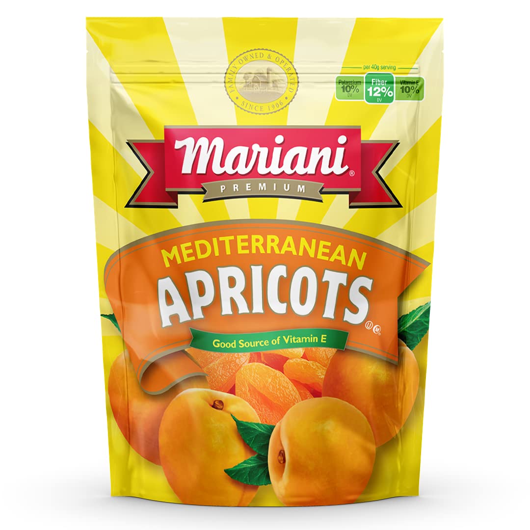 Mariani | Mediterranean Dried Apricots | Healthy Snacks For Kids & Adults | Dried Fruit | Vegan Snacks | Gluten Free | No Sugar Added, Fat Free, Non Gmo | 16 Ounces (Pack Of 1)