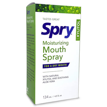Spry Xylitol Moisturizing Bad Breath Mouth Spray, Bad Breath Treatment Oral Breath Spray With Natural Spearmint, 4.5 Fl.Oz (Pack Of 2)