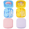 Qvvq 4Pcs Contact Lens Case, Colorful Contact Lens Box Holder Container, Outdoor Mini Contact Lens Soak Storage Kit With Mirror