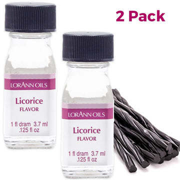 LorAnn Licorice (Black) SS Flavor, 1 dram bottle (.0125 fl oz - 3.7ml - 1 teaspoon)- 2 Pack