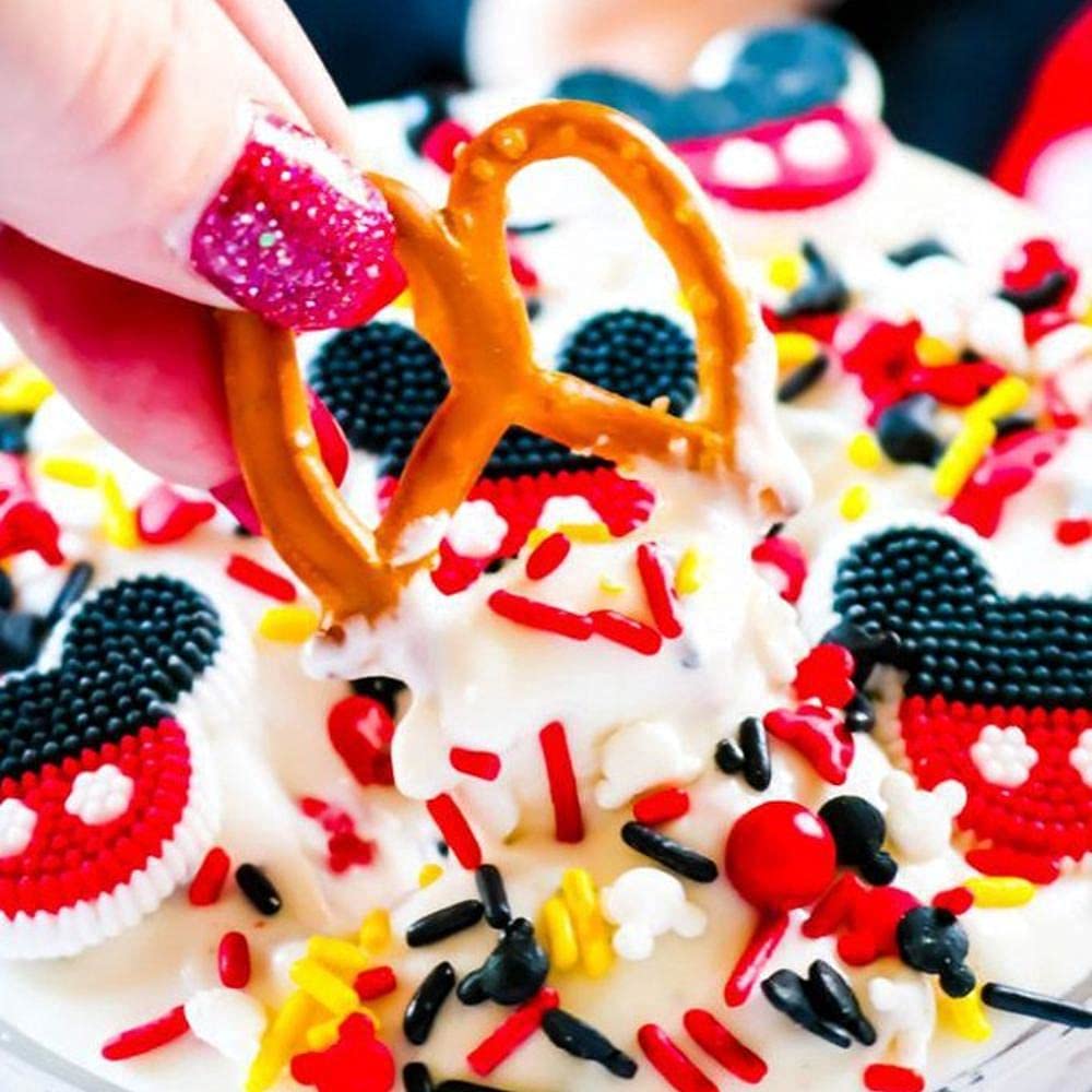 Sweets & Boutique Mickey Sprinkles - Edible Cake Decoration Toppings, 4 Ounce, Red Black White Yellow, Mouse House