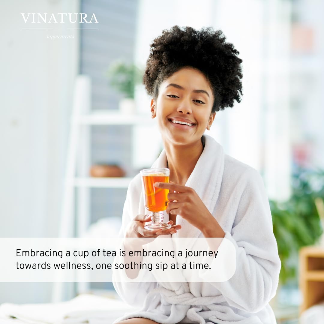 VINATURA Soursop Tea Leaves Bags - Herbal Tea with Peppermint, Chamomile & Cinnamon - 30 Natural, Dye-Free Bags
