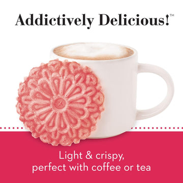 Reko Pizzelle Authentic Italian Style Waffle Cookie, Strawberry, 7 Ounce (Pack of 12)