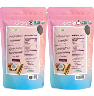 Generic Ava Organics - Coconut Crispy Rollers - Original (Family Size - 14.1 Oz Bag) (2 Pack)