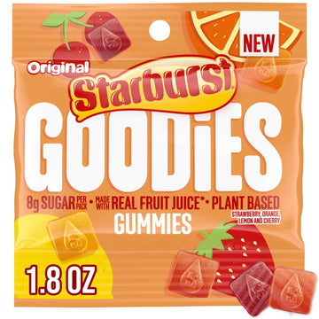 STARBURST GOODIES Original Plant-Based Fruit Gummy Candy, 1.8 Oz Bag