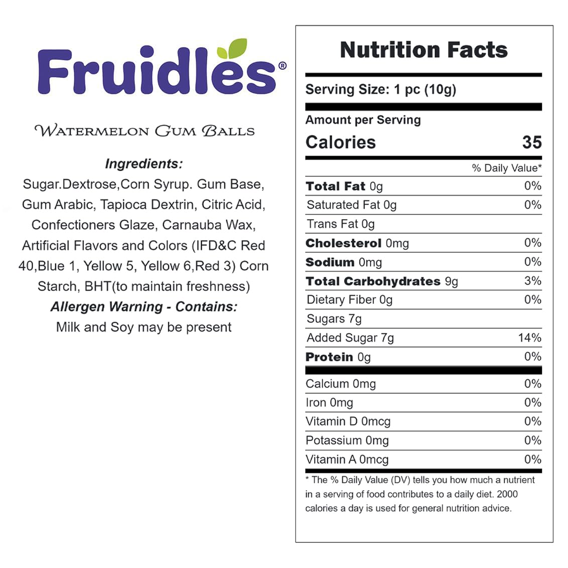 Fruidles Wicked Watermelon Gum Balls - Fruit Flavored Candy Buffet , 32 Count, Kosher Certified, Green, 1 Inch, 2 Pounds