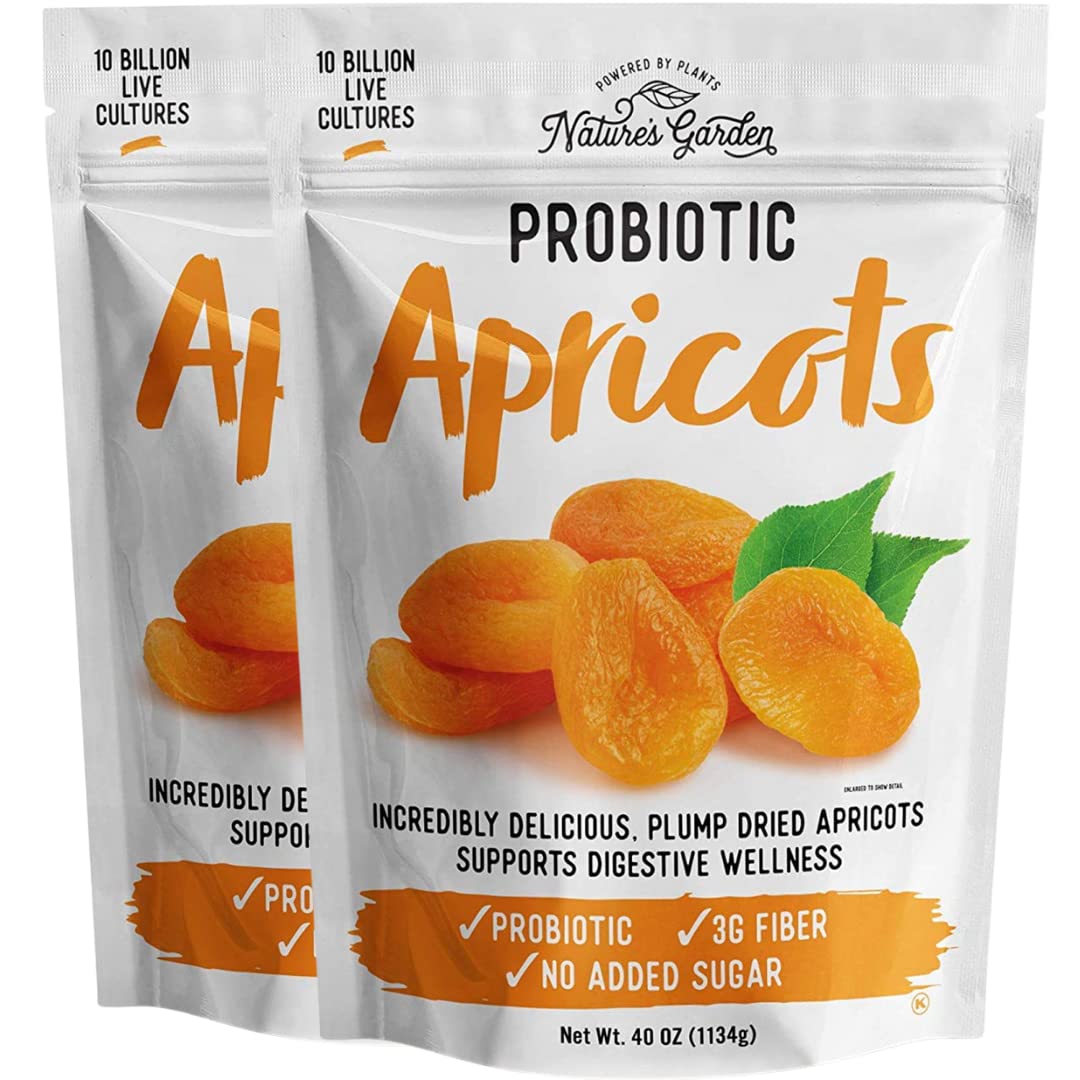 Nature'S Garden Probiotic Apricots - Probiotic Dried Fruit, Plump Dried Apricots, No Added Sugar, Gluten-Free, Dairy-Free, Vegan