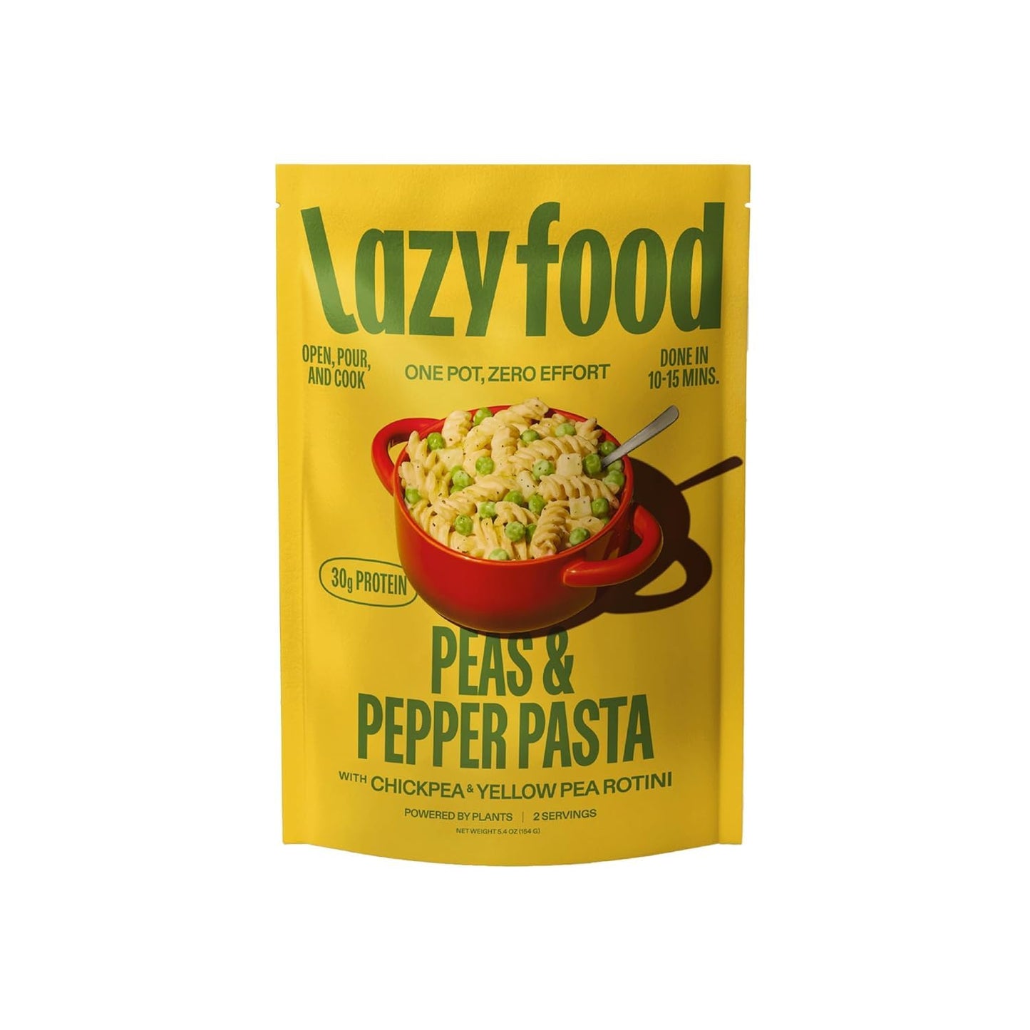 Lazy Food Gluten Free Pasta Meal - Vegan Peas and Pepper Pasta Meal with Chickpea and Yellow Pea Rotini, 1 Packs - 2 Serving