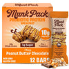 Munk Pack Probiotic Protein Breakfast Bars - 10g Plant Protein 1g Sugar 6g Fiber - For mature-themeds & Kids Low Sugar Snack Gluten-Free Diabetic-Friendly Non-GMO Peanut Butter - 12 Pack