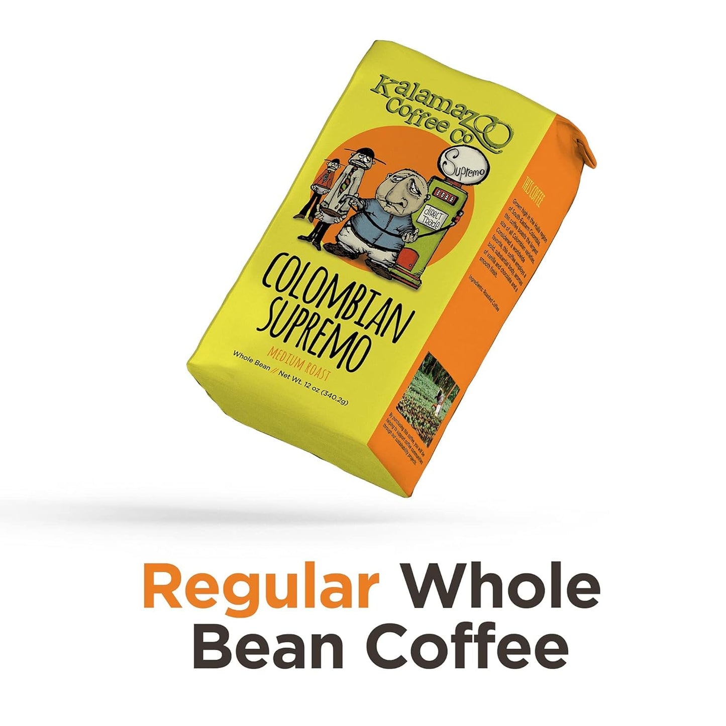 Kalamazoo Coffee Company Colombian Supremo Whole Bean Coffee - Medium Roast | 12Oz Bag (1 Pack)