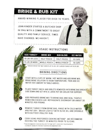 Kinder'S Butcher'S Organic Turkey Brine And Rub Kit With Brining Bag, 11.25-Ounces, Gluten Free, Usda Organic, Kosher