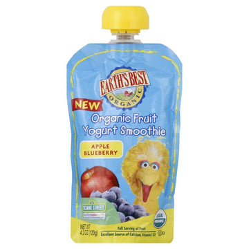 Earth'S Best Organic Fruit Yogurt Smoothie - Apple Blueberry - Case Of 12 - 4.2 Oz.