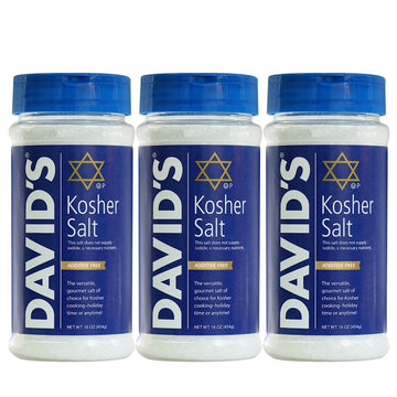 Davids Kosher Salt Canister 16.0 Oz(Pack of 3)3