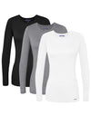 Sivvan Scrubs For Women - Long Sleeve Comfort Underscrub Tee 3-Pack - S85003 - White - Xl