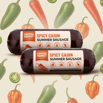 Deli Direct Farmers Market Spicy Beef and Pork Summer Sausage, 12oz (Pack of 2), High Protein, Low Carb, Gluten Free