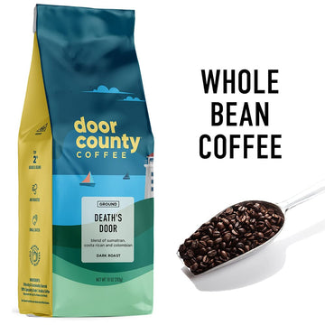 Door County Coffee - Death'S Door, Ground Coffee - Dark Roast, 10 Oz Bag