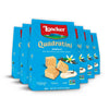 Loacker Quadratini Vanilla Wafer Cookies Large - 30% Less Sugar - Premium Crispy Bite Size Wafers With Vanilla Cream Filling - Resealable Family Pack - Non-Gmo - Sustainably Sourced Vanilla From Madagascar- Large Snack Bag 250G/8.82Oz, Multipack Of 6