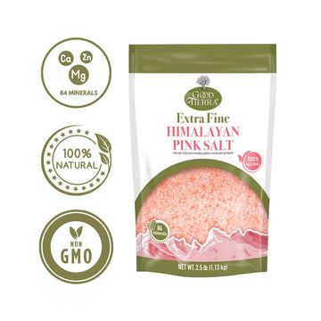 GOOD TIERRA Himalayan Pink Salt - Extra-Fine Grain - 2.5 lb (12 Pack) - 3.33 Ounce each
