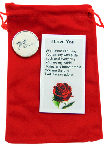 Westmon Works I Love You Sentiment Token And Poem Card Valentines Day Gift Set