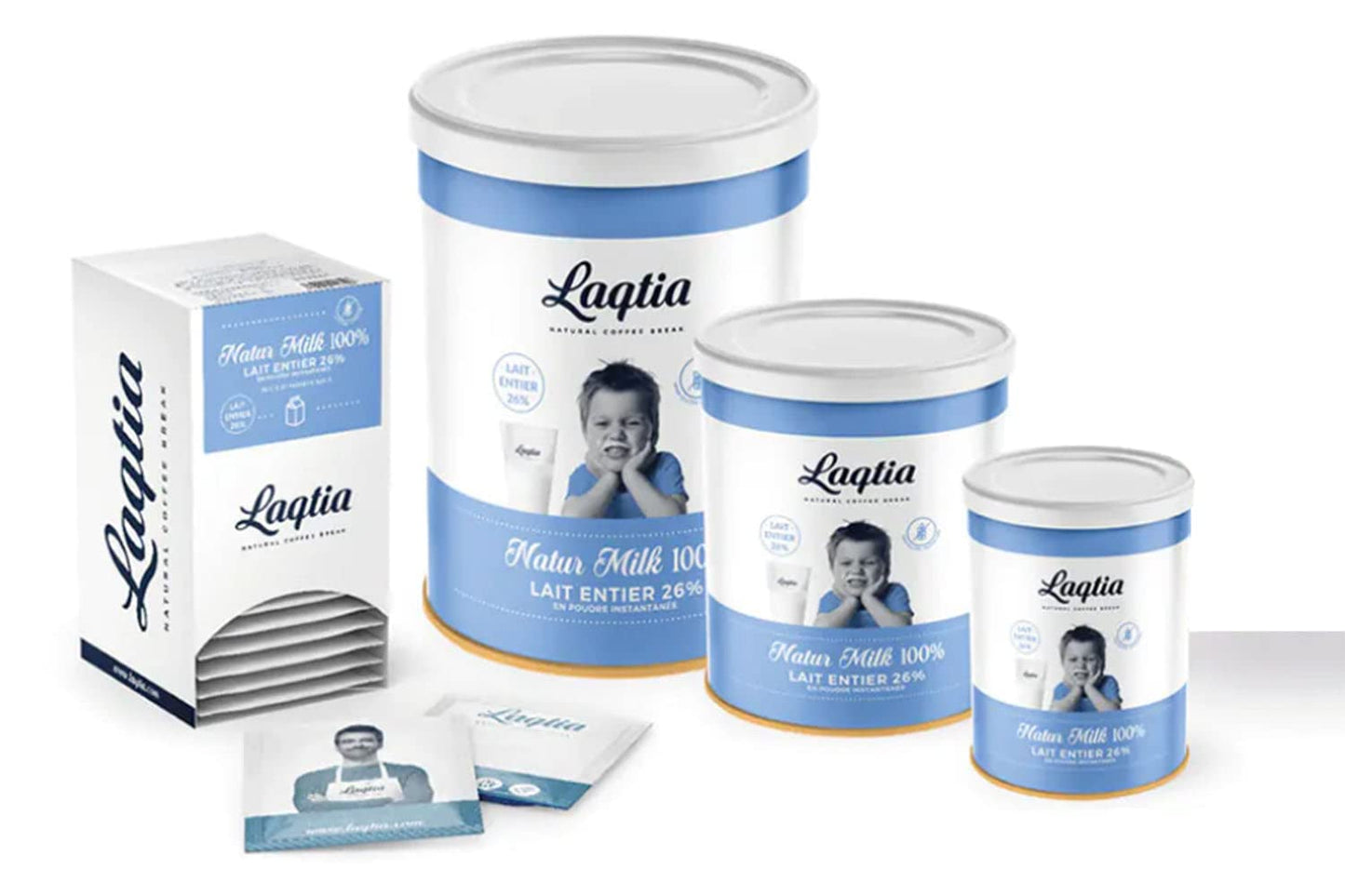 Instant Skim Milk Powder / Non-Fat Milk Powder Packets By Laqtia, 18 Count Box, Makes An 8Oz Glass Of Milk, Non Gmo, Free Of Bst