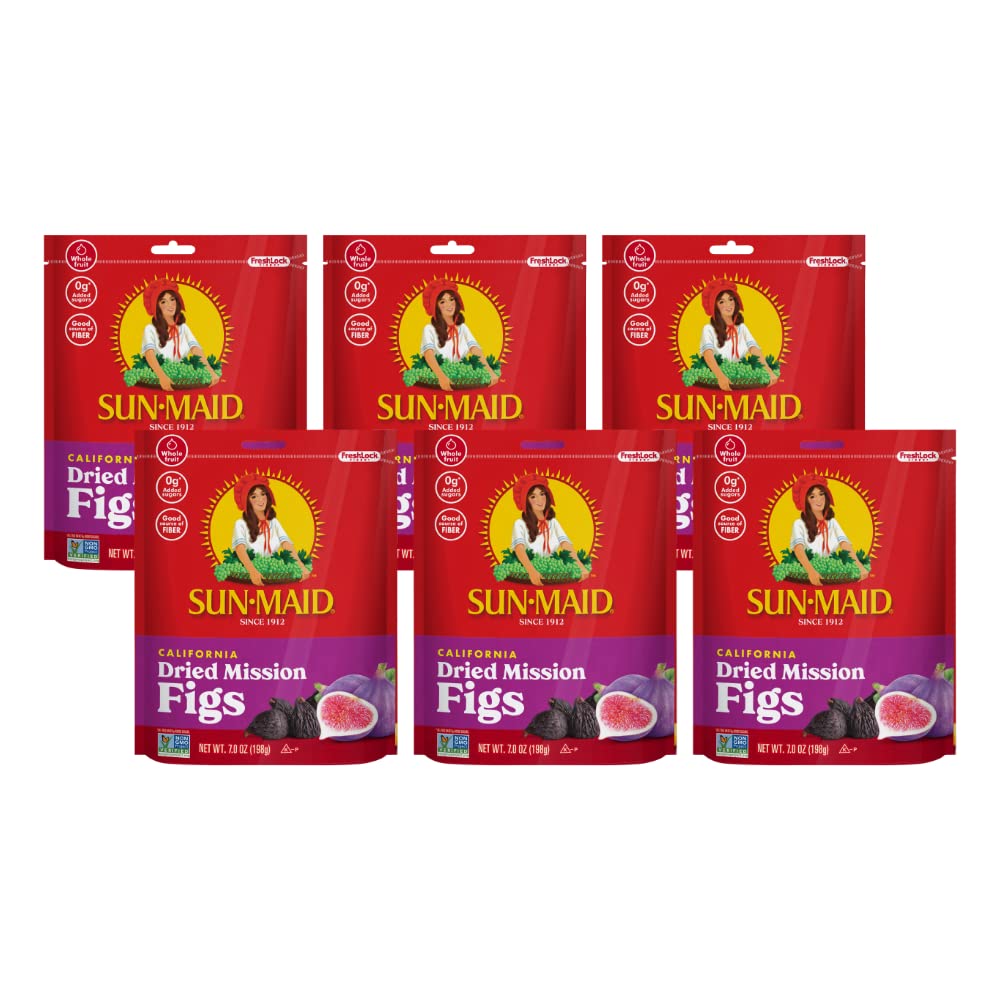 Sun-Maid California Dried Mission Figs Snack | 4 Ounce | Whole Natural Dried Fruit | No Sugar Added | Naturally Gluten Free | No