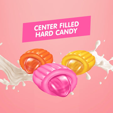 Candy Break Fruit And Cream Candy - 2.2 Pounds Share Size Bag Center Filled Hard Candy - Strawberry, Banana, Peach Flavored Vari