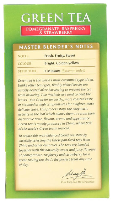 Twinings Tea - Tea Green Pomegranate Raspberry & Strawberry - Case Of 6 - 20 Bag