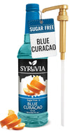 Syruvia Sugar Free Blue Curacao Syrup With Syrup Pump Dispenser - Blue Curacao Syrup Flavor, 25.4 fl oz - Perfect for Cocktails,
