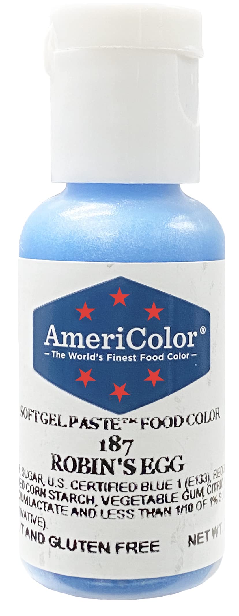 Americolor, Robins Egg, 0.75 Ounce Bottle, Soft Gel Paste Food Color