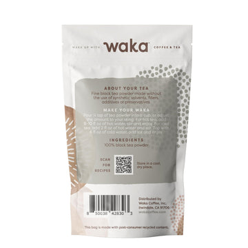 Waka Instant Black Tea Mix, Kenyan - 100% Tea Leaves, No Additives, Unsweetened Travel Size Tea Powder - Easy Quick Hot And Iced
