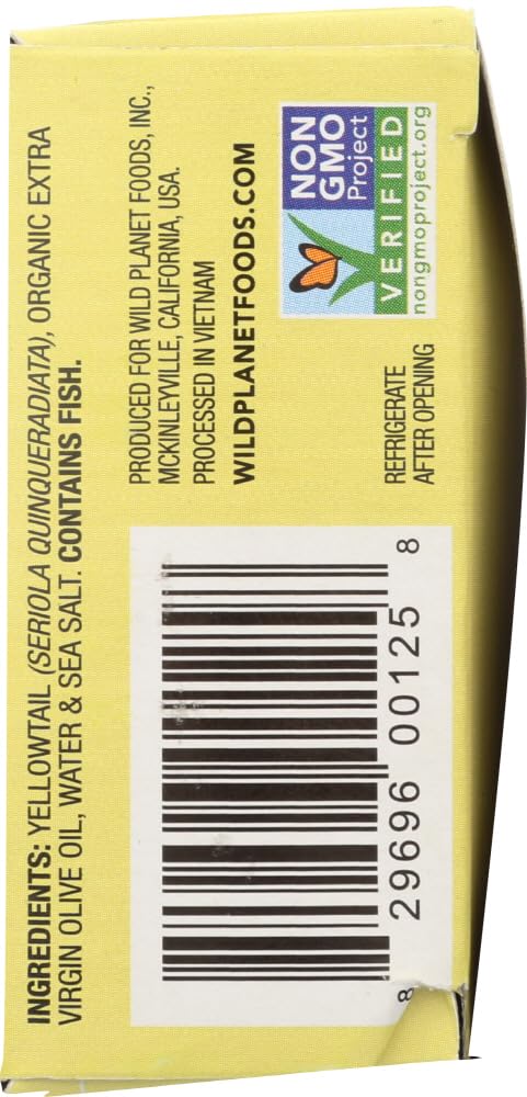 Wild Planet Skinless Boneless Yellow Tail Fillets In Extra Virgin Olive Oil, 4oz (Pack Of 12)