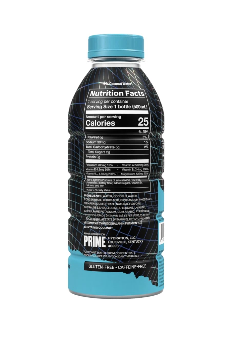 PRIME Hydration Sports Drink - Limited Edition 16 oz - Holographic Blue - Model 810116124411