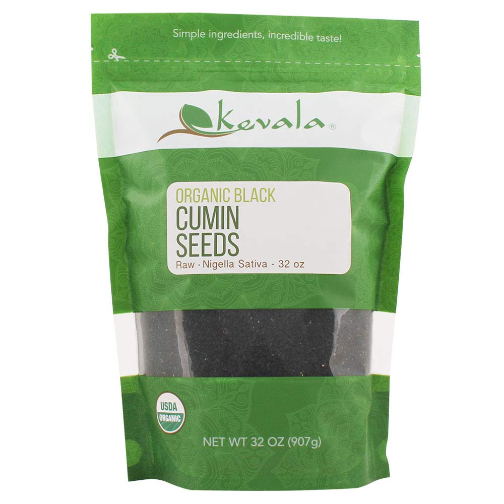 Kevala Organic Black Cumin Seeds - Organic Black Seed - Black Cumin Seed Organic - Black Seeds - Organic Black Seeds Raw - Black