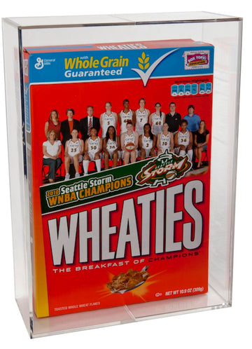 BallQube Cereal Box Display Case, Square Clear 18 Ounce Wheaties Box Display Holder Memorabilia Display Case & Storage Sports
