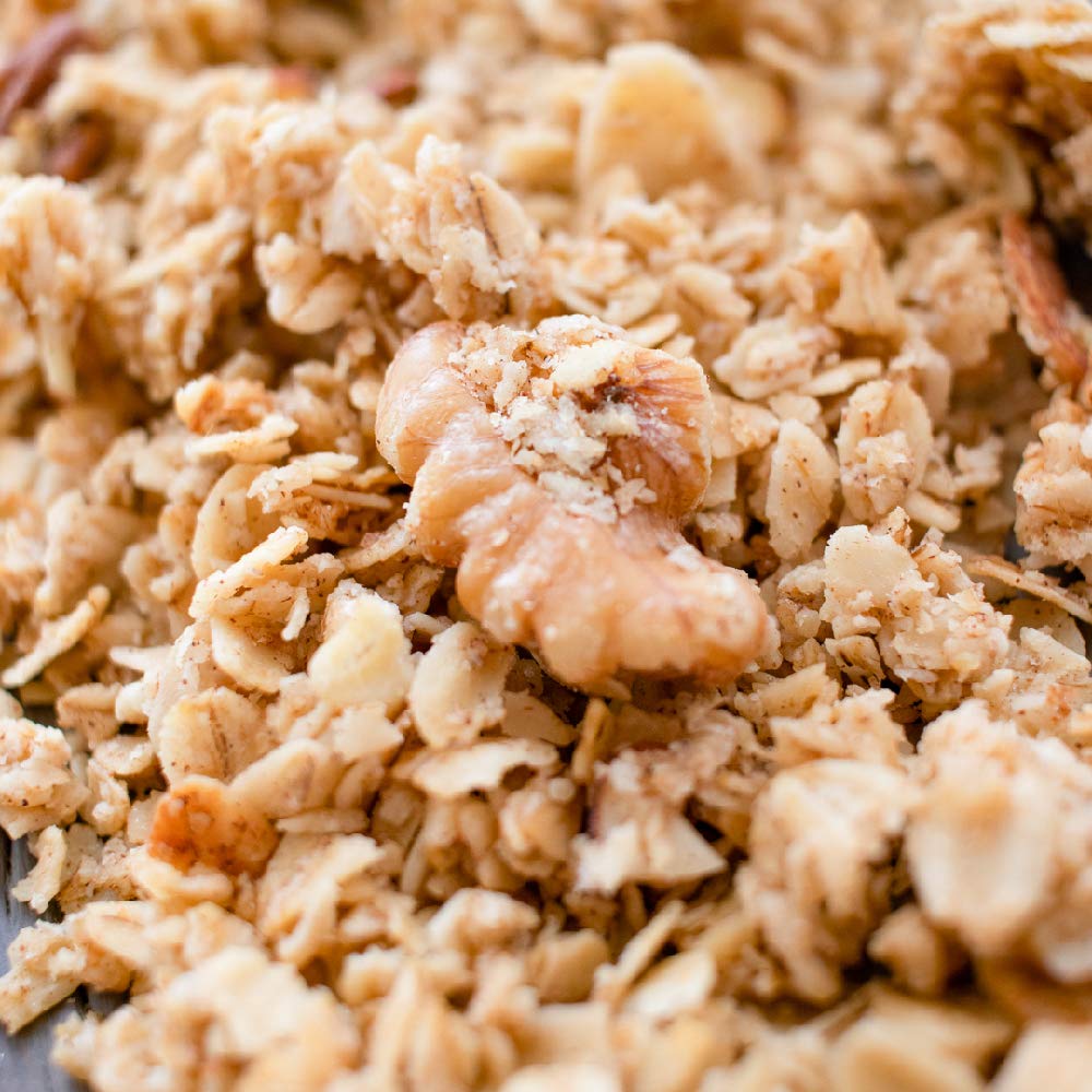 Mrs. Barrs Natural Foods Granola | Almond, Walnut & Pecan | Certified Organic Gluten Free Oats | Soft Texture | Small Batch | Go