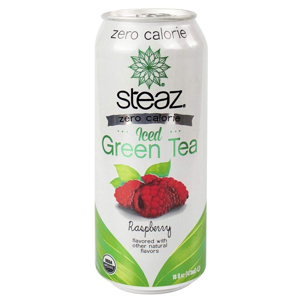 Steaz Zero Calorie Iced Teaz, Raspberry, 16 Fl Oz Pack Of 12